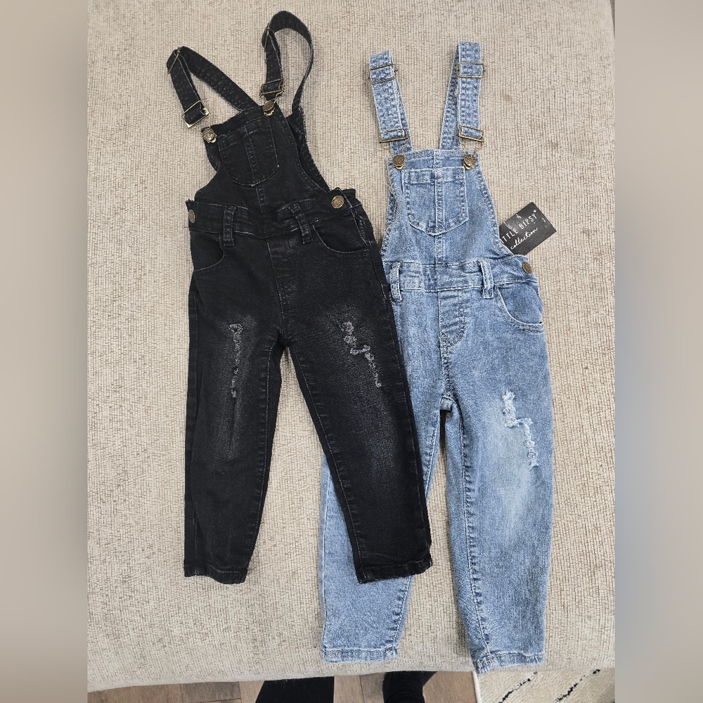 Little Bipsy Black and Blue Denim Overalls